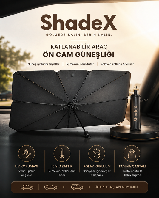 ShadeX™ Katlanabilir Ön Cam Şemsiyesi