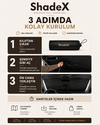 ShadeX™ Katlanabilir Ön Cam Şemsiyesi