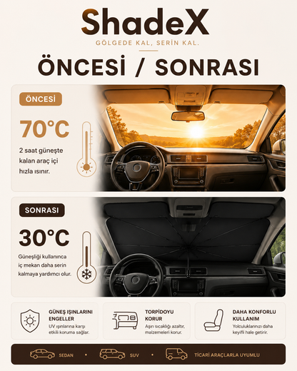 ShadeX™ Katlanabilir Ön Cam Şemsiyesi